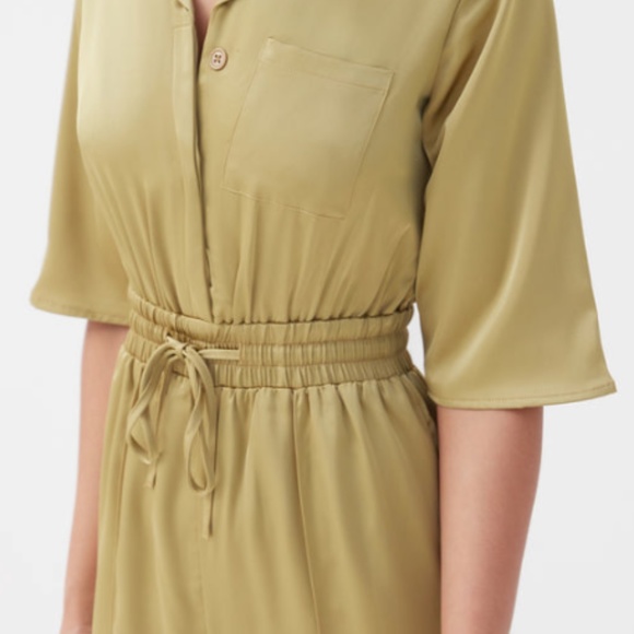 BETHAN ELASTICATED WIDE LEG JUMPSUIT GREEN - Picture 2 of 4